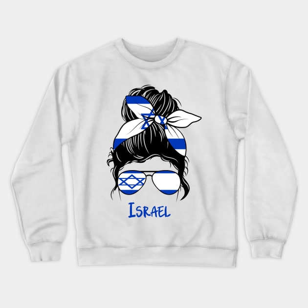 Israel girl, Israel Flag, Israel gift heritage,  Kazakhstani girlfriend, Crewneck Sweatshirt by JayD World